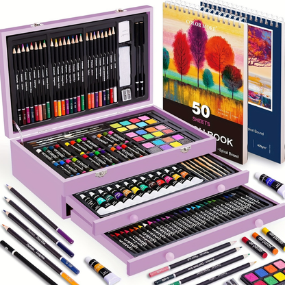 Kunstenaars Set – Houten Doos – Kleuren en Materialen – Voor Schilderen