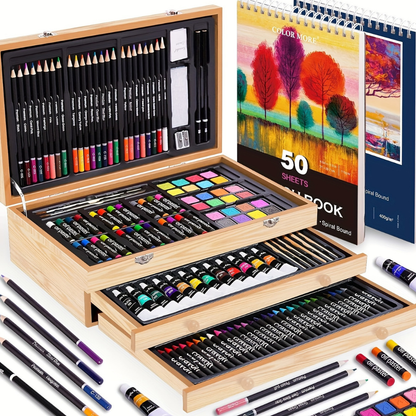 Kunstenaars Set – Houten Doos – Kleuren en Materialen – Voor Schilderen