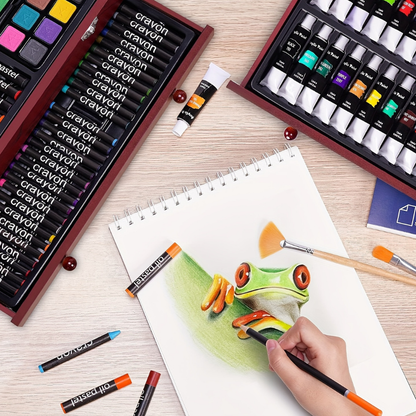 Kunstenaars Set – Houten Doos – Kleuren en Materialen – Voor Schilderen