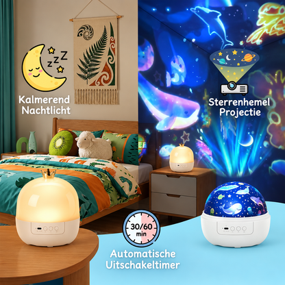 Fittershape 2-in-1 Nachtlampje & Projector – met rustgevende muziek