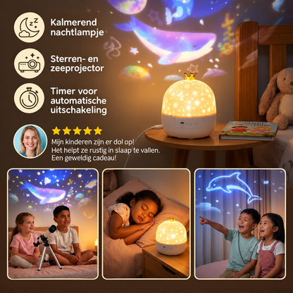 Fittershape 2-in-1 Nachtlampje & Projector – met rustgevende muziek