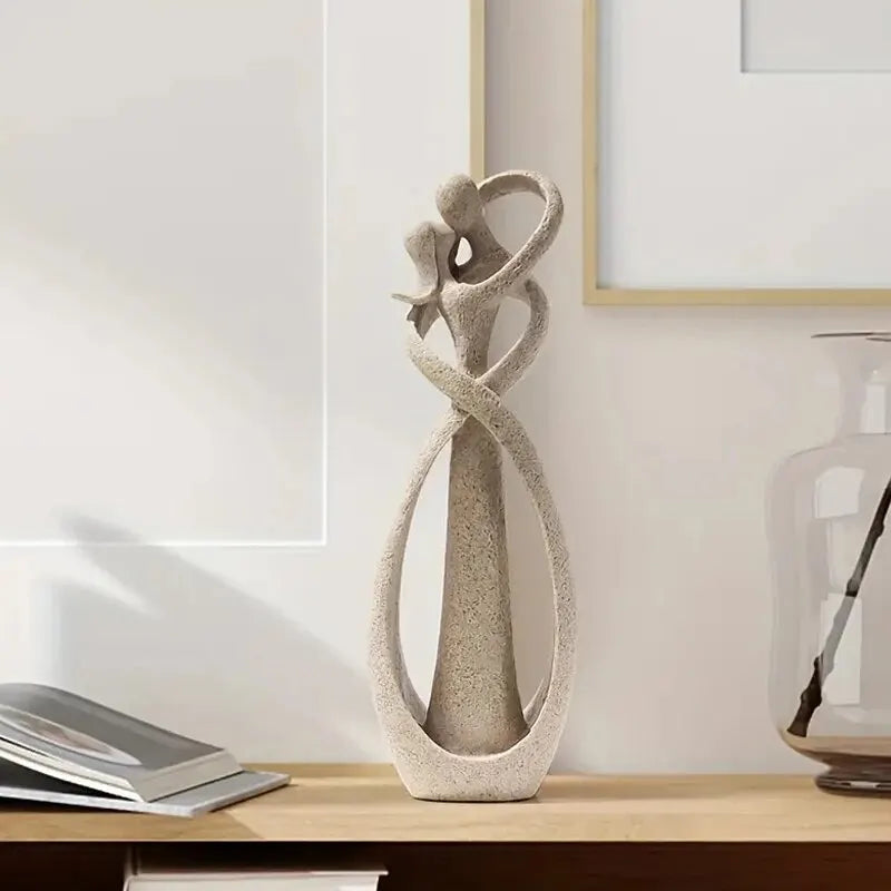 Decoratie beeld – abstract koppel – opengewerkte vorm – voor woonkamer & wandrek