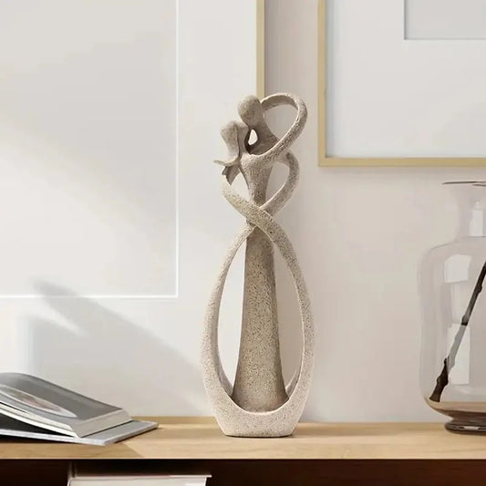 Decoratie beeld – abstract koppel – opengewerkte vorm – voor woonkamer & wandrek