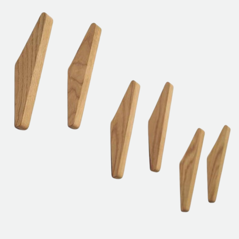 Muurhaak hout – schuine vorm – stevige wandmontage – voor hal & slaapkamer