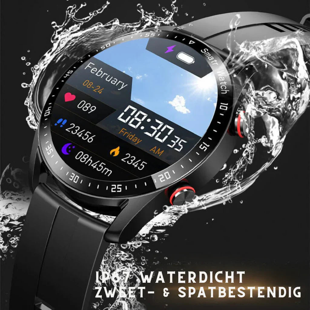 SwissMotion Smartwatch - Multifunctionele Horloge met Lange Batterijduur