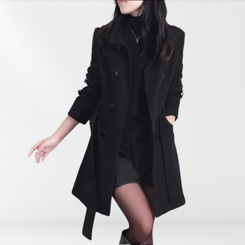 Wollen Trenchcoat voor dames – Dubbele knopen – Voor koud weer