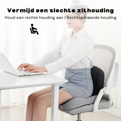 Zitkussen – Luchtdoorlatend – Verlicht rugpijn – Voor bureaustoelen en zitcomfort