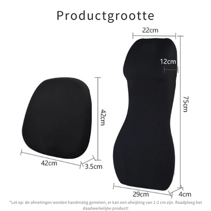 Auto Nek- en Lendensteun – Verstelbaar – Comfortabel – Voor Auto Zitplaatsen