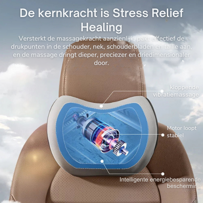 Auto Nek- en Lendensteun met Massagefunctie – Verstelbaar – Voor Comfort en Ondersteuning