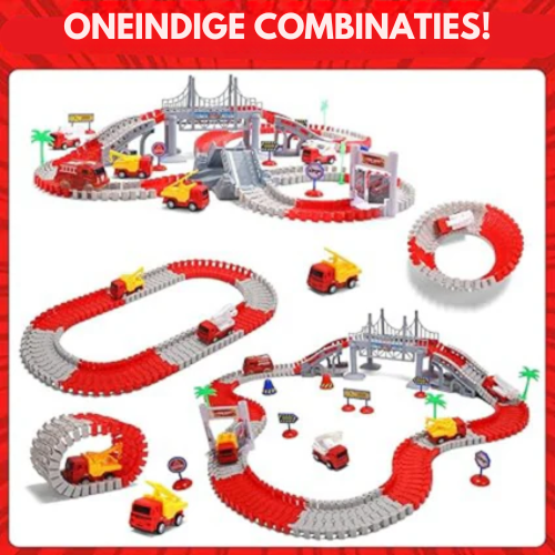 Bouwbare Treinset – Voor Kinderen – Met Voertuigen en Bruggen