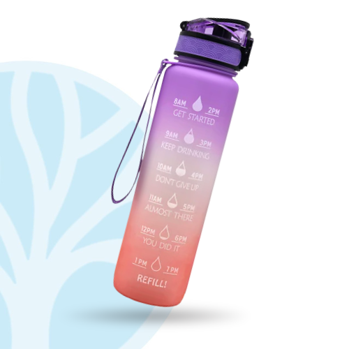 Waterfles – Met Tijden – Voor Hydratatie & Gezondheid