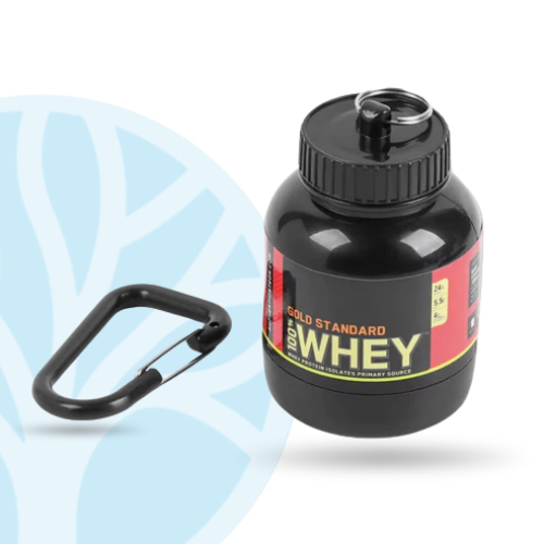 Whey Proteïne Fles – Draagbaar – Met Carabiner – Voor Sporters