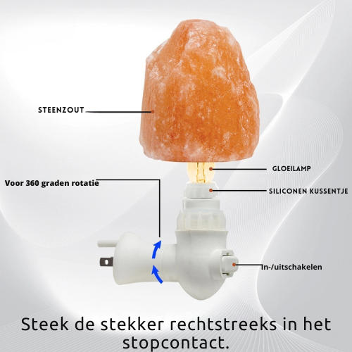 Himalaya Zoutlamp – Nachtlamp – Met Aansluiting – Voor Slaapkamer