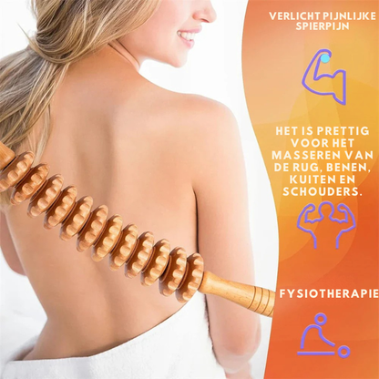 Houten Massage Roller – Verstelbaar – Voor rug, benen en schouders