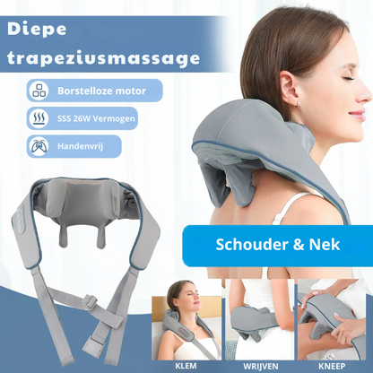 Nek- en Schoudermassager – Verstelbaar – Voor Spierontspanning en Herstel