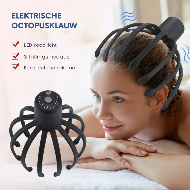 Hoofdmassageapparaat – 3D Vibratie – Verstelbaar – Voor hoofdhuid en ontspanning