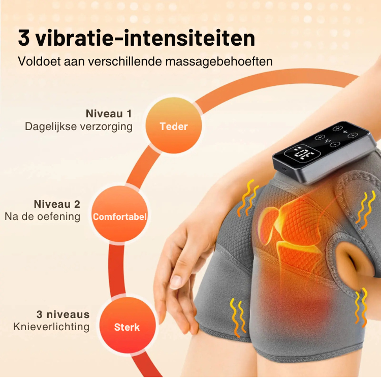 Verwarmingskniebrace – Vibratie – Verstelbaar – Voor knie- en spierherstel