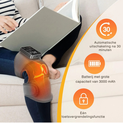 Verwarmingskniebrace – Vibratie – Verstelbaar – Voor knie- en spierherstel