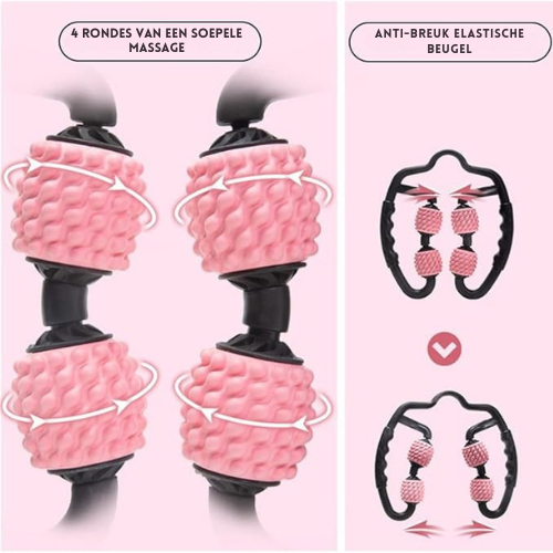 Massage Roller – Verstelbaar – Dubbele Bal – Voor Spierontspanning en Herstel