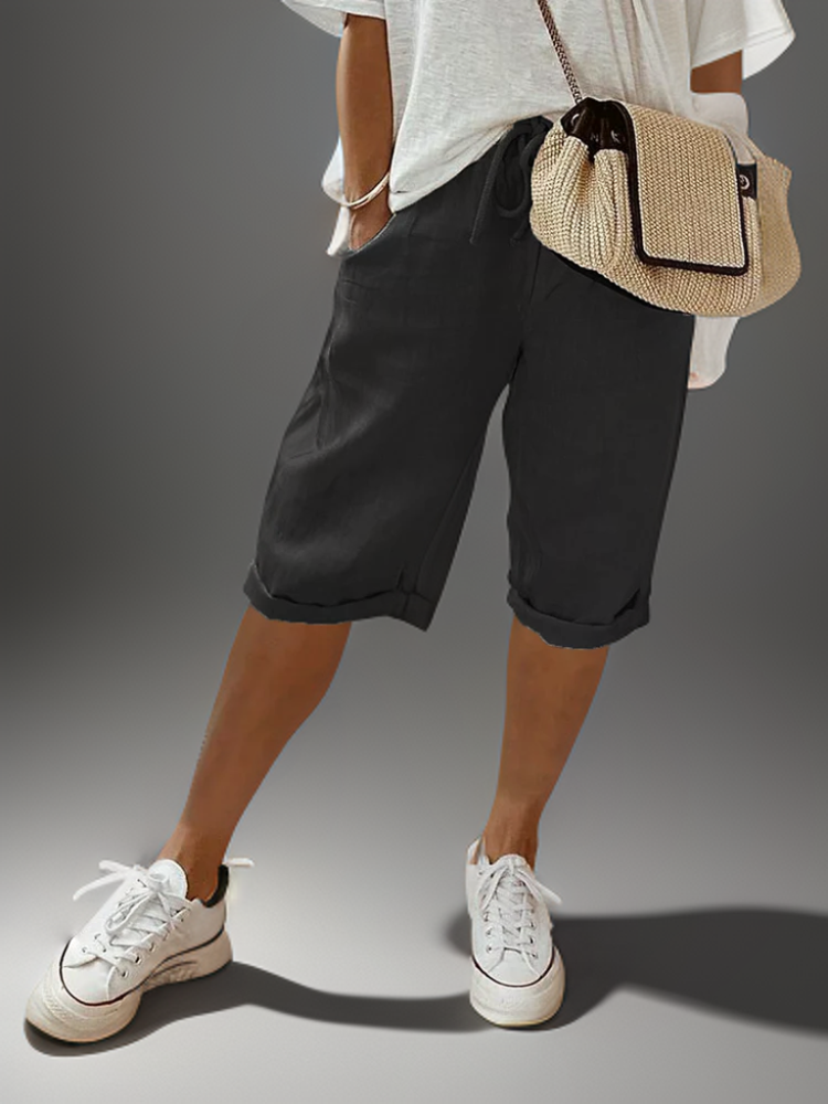 Linnen Shorts voor dames – Verstelbare taille – Lichtgewicht – Voor de zomer
