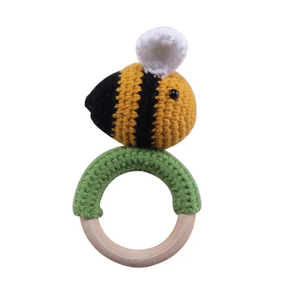 Pluche rammelaar – hondenhoofd – zachte speeltje – voor baby's