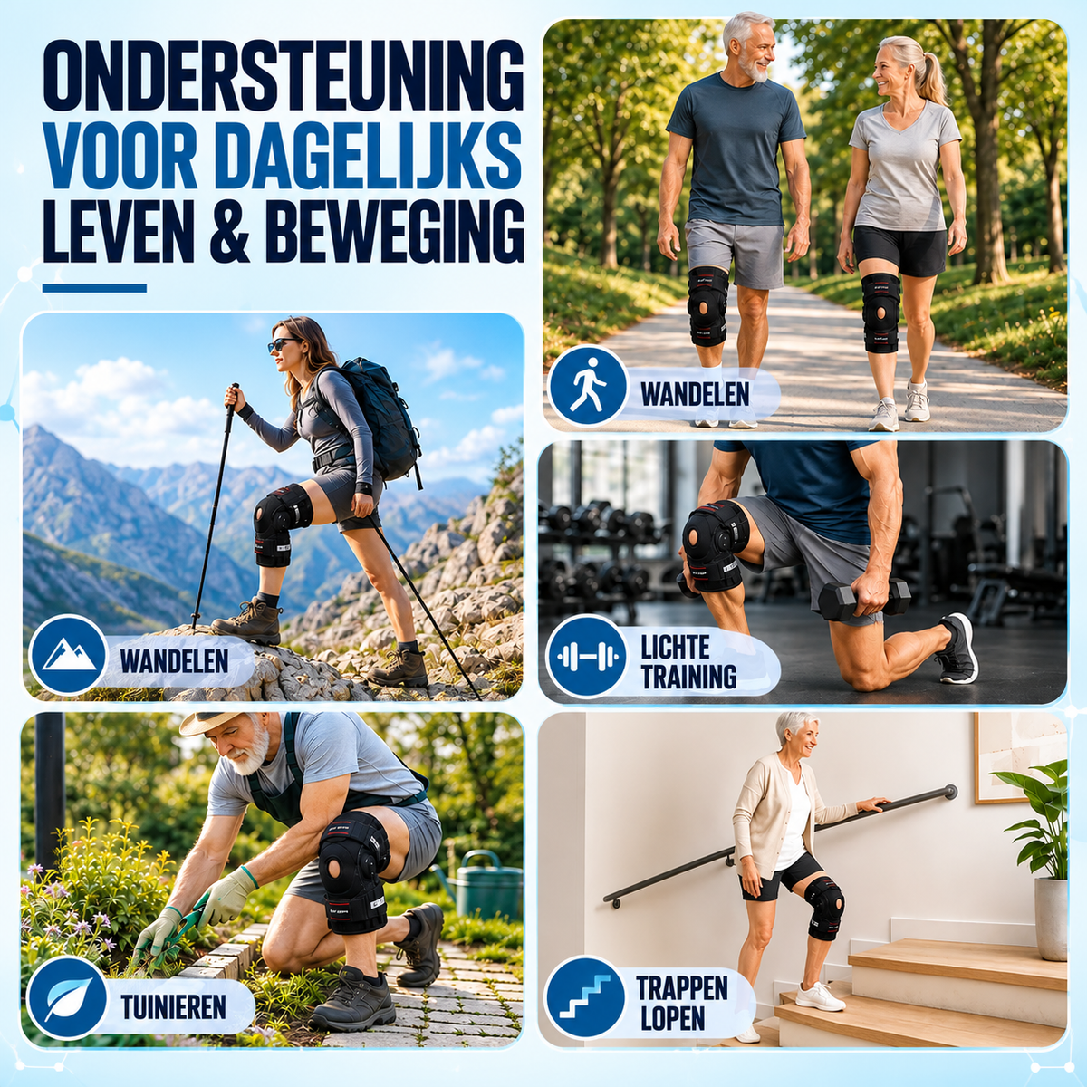 Fittershape Hinged Kniebrace – met zijstabilisatoren