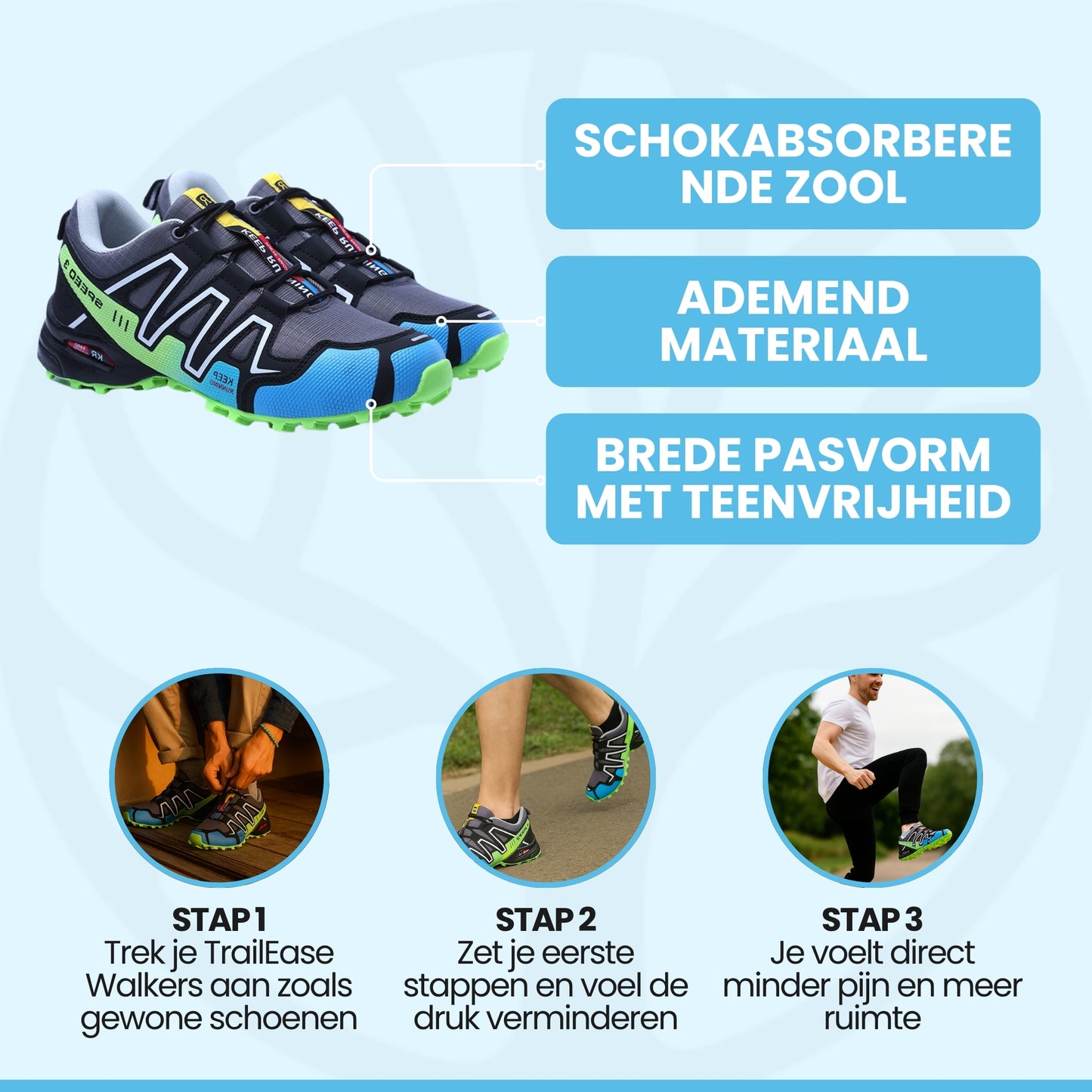 Fittershape TrailEase Walkers | Comfortabele Outdoor Wandelschoenen