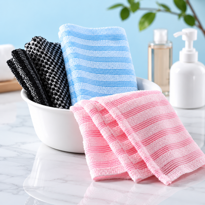Fittershape Exfoliating Washcloths – 2-pack lang & roze