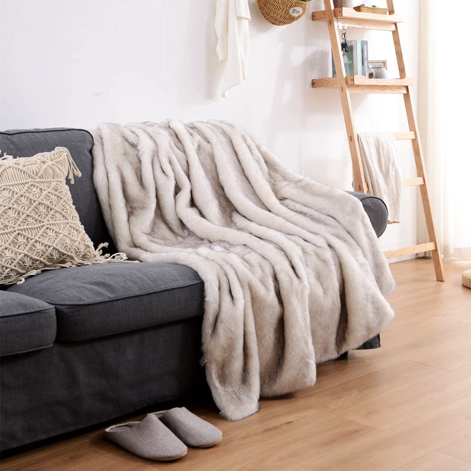 Faux Fur Deken – Luxe Design – Zachte Voering – Voor Bank of Bed