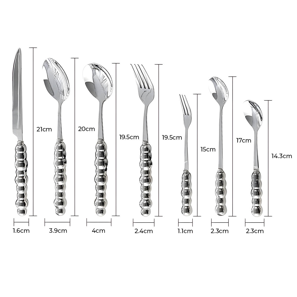 Bestekset met Parels – Elegante Handgrepen – RVS – Voor Diner of Feest