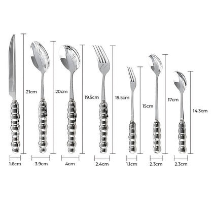 Bestekset met Parels – Elegante Handgrepen – RVS – Voor Diner of Feest