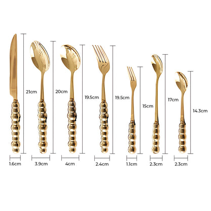 Bestekset met Parels – Elegante Handgrepen – RVS – Voor Diner of Feest