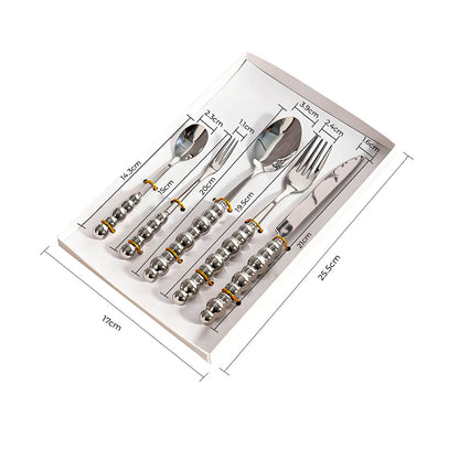 Bestekset met Parels – Elegante Handgrepen – RVS – Voor Diner of Feest