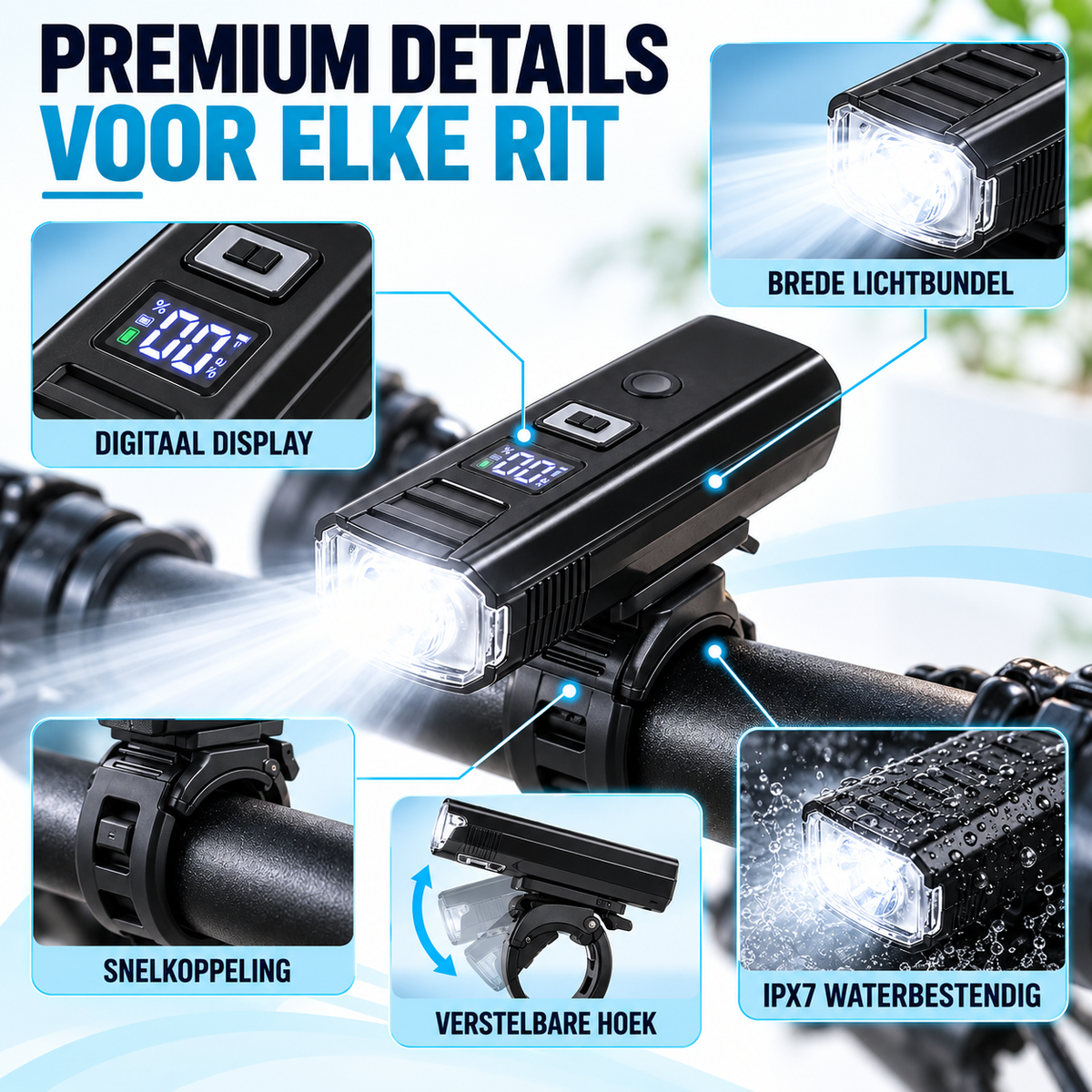 Fittershape Luminaride Fietskoplamp – 3000 lumen & oplaadbaar