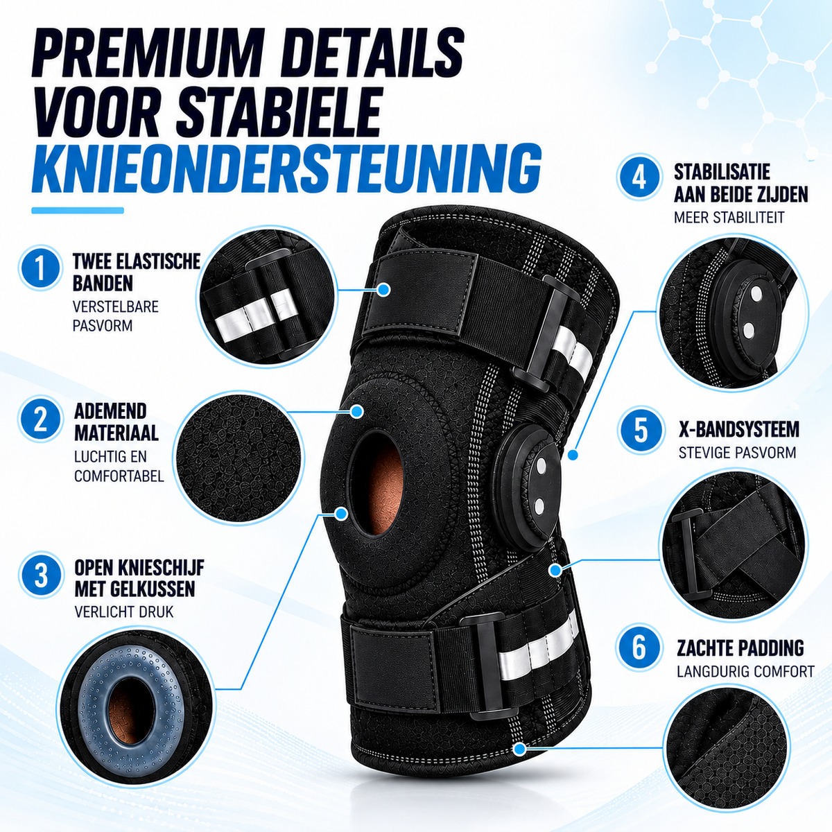 Fittershape Hinged Kniebrace – met zijstabilisatoren