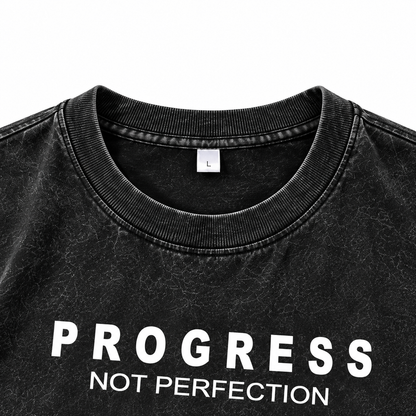 Fittershape Progress Not Perfection Gym Shirt – fitted met stretch