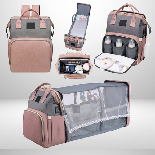 Baby rugzak – geïsoleerde flessenhouders – opbergvakken – voor ouders en babyverzorging