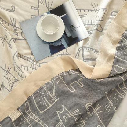 Dekbedovertrek met Kattenpatroon – Zacht Katoen – Ademend – Voor Slaapkamer