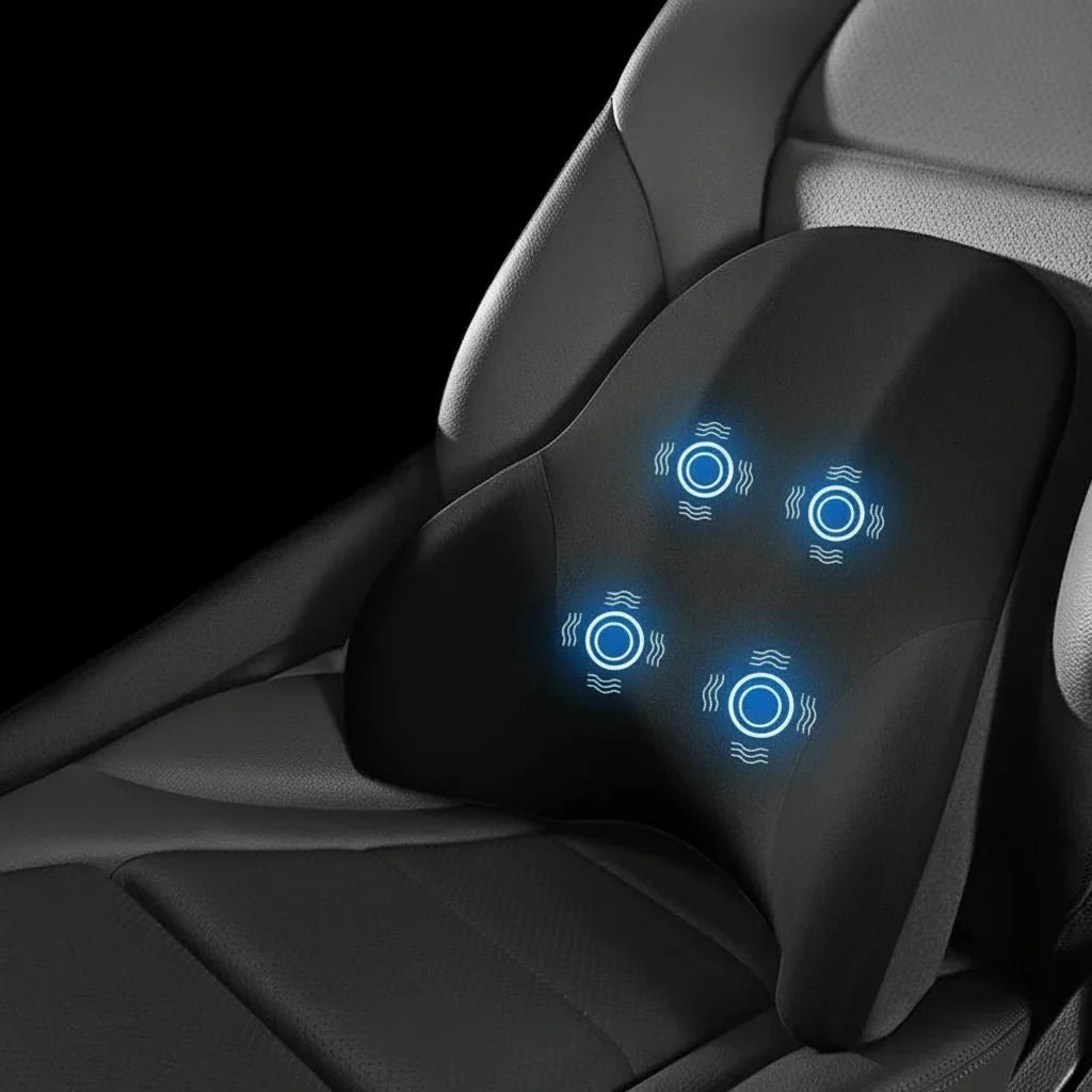 Auto Nek- en Lendensteun met Massagefunctie – Verstelbaar – Voor Comfort en Ondersteuning