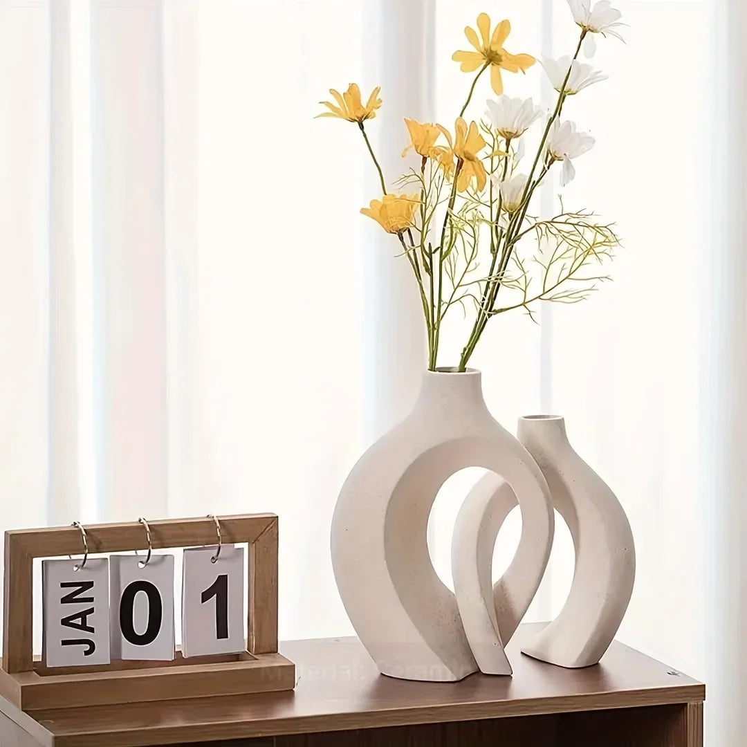Vaas keramiek – Modern ontwerp – Voor bloemen – Voor interieurdecoratie