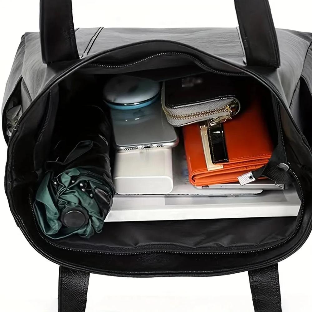 Vegan Leren Shopper – Stevige Handvaten – Ruim Ontwerp – Voor Dames