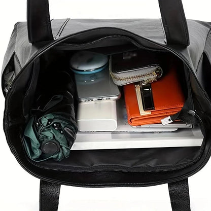 Vegan Leren Shopper – Stevige Handvaten – Ruim Ontwerp – Voor Dames