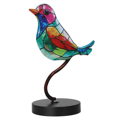 Kleurige Vogelbeeld – Gebeitst Metaalontwerp – Gedetailleerd handwerk – Voor interieurdecoratie