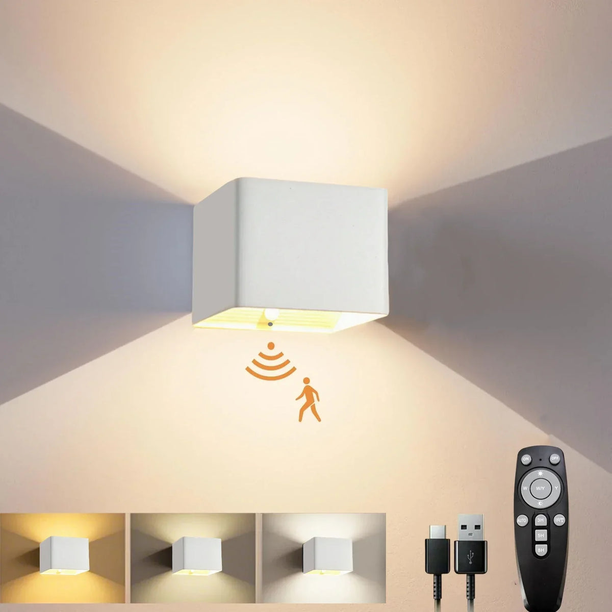 Wandlamp met Beweging Sensor – Oplaadbaar – LED Verlichting – Voor Bin ...