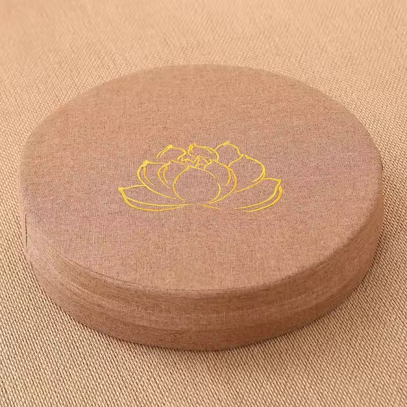 Meditatiekussen – Rond zitkussen – Lotusmotief