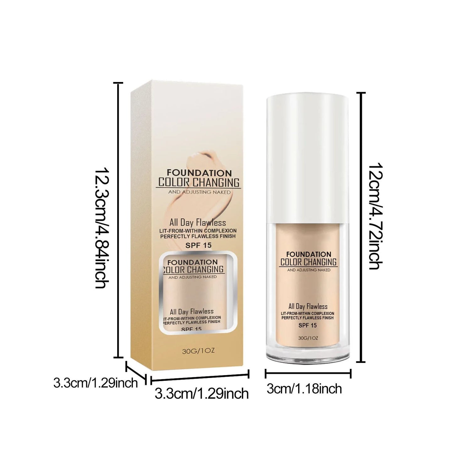 Foundation Make-up – Langdurige Dekking – SPF 15 – Voor een Egale Teint