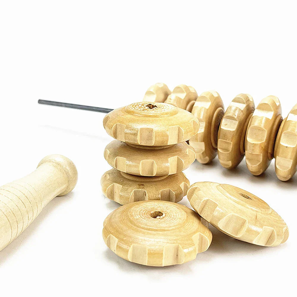 Houten Massage Roller – Verstelbaar – Voor rug, benen en schouders