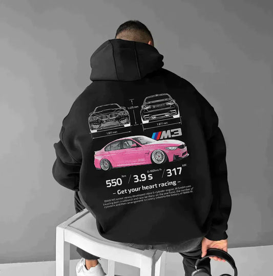 BMW M3 Hoodie – Auto Print – Zachte stof – Voor autoliefhebbers
