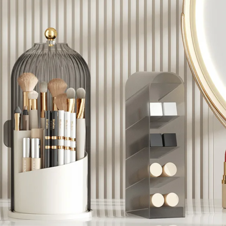 Make-up Organizer – Transparant Glas – Modern ontwerp – Voor make-up en kwasten