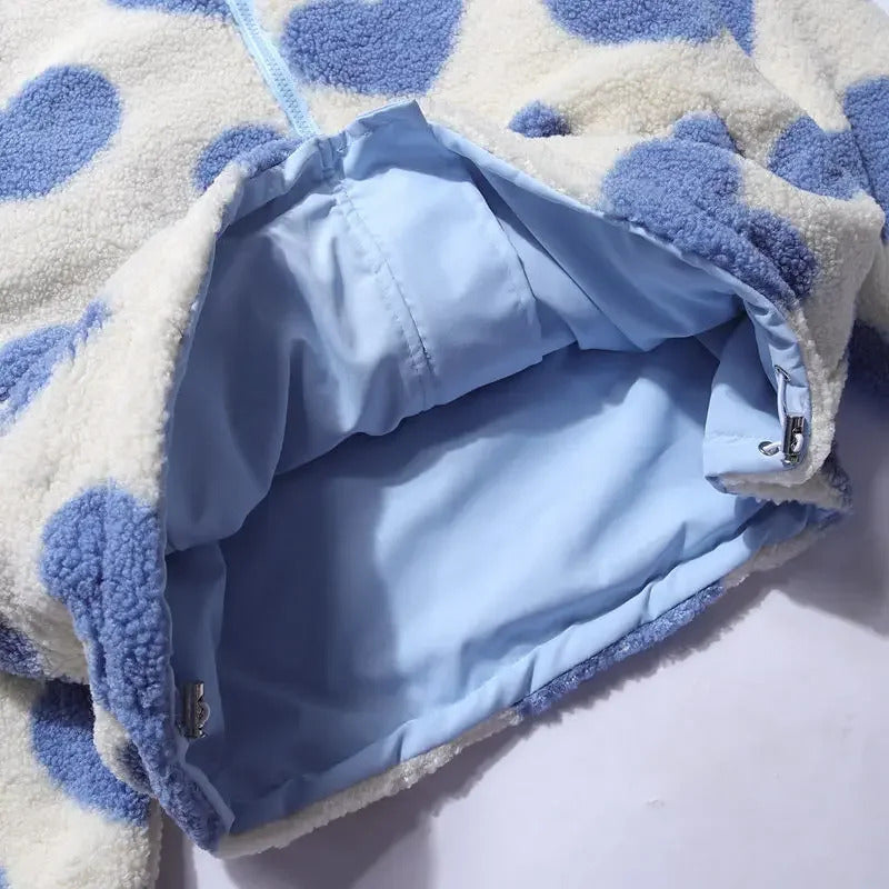 Dubbele Draagbare Winterjas – Met Hartjes Voering – Voor Dames